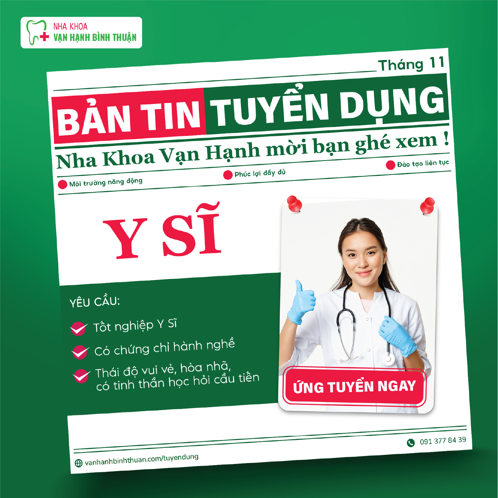 Nha Khoa Vạn Hạnh Tuyển Y Sĩ